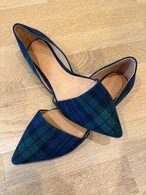 J. Crew Factory tartan plaid flats worn once